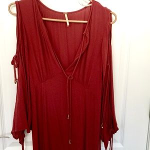Free People Long Open Shoulder Dress
